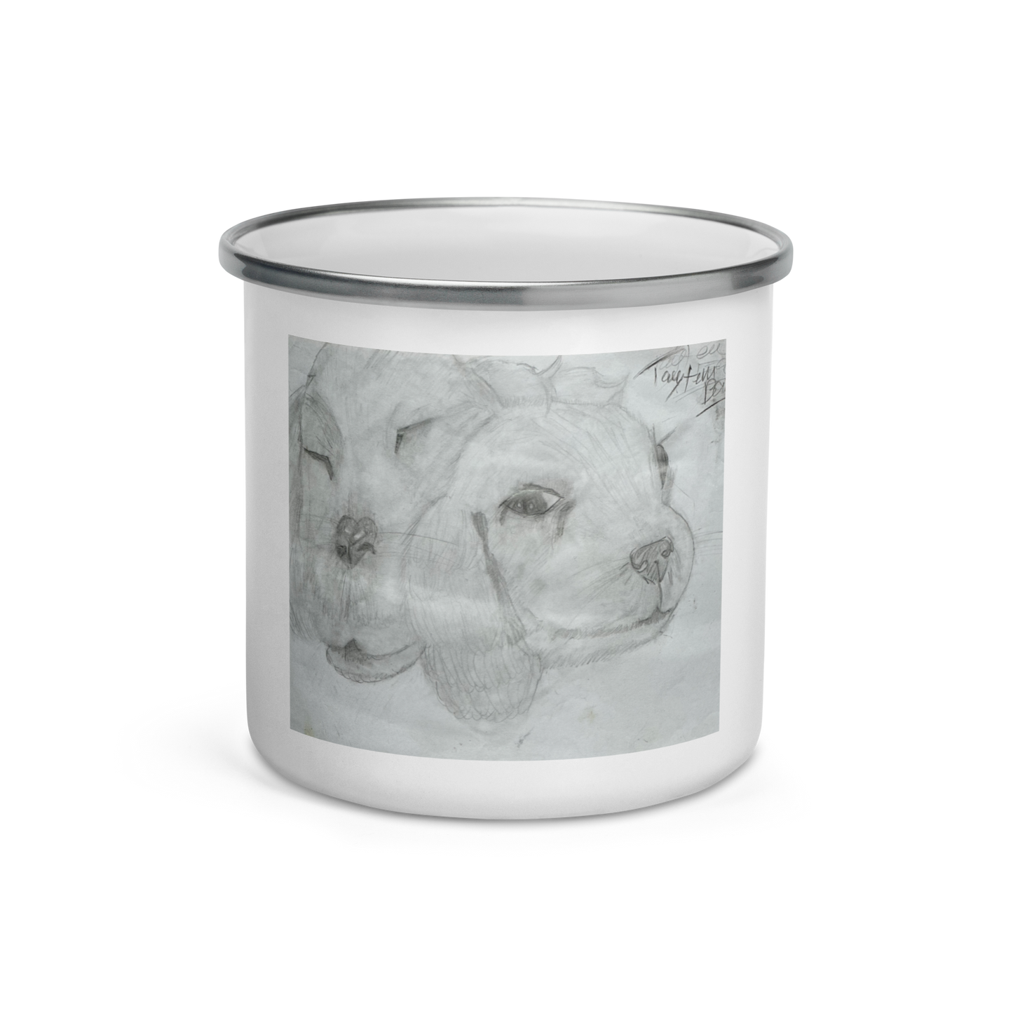 Dual Doggies Enamel Camping Mug