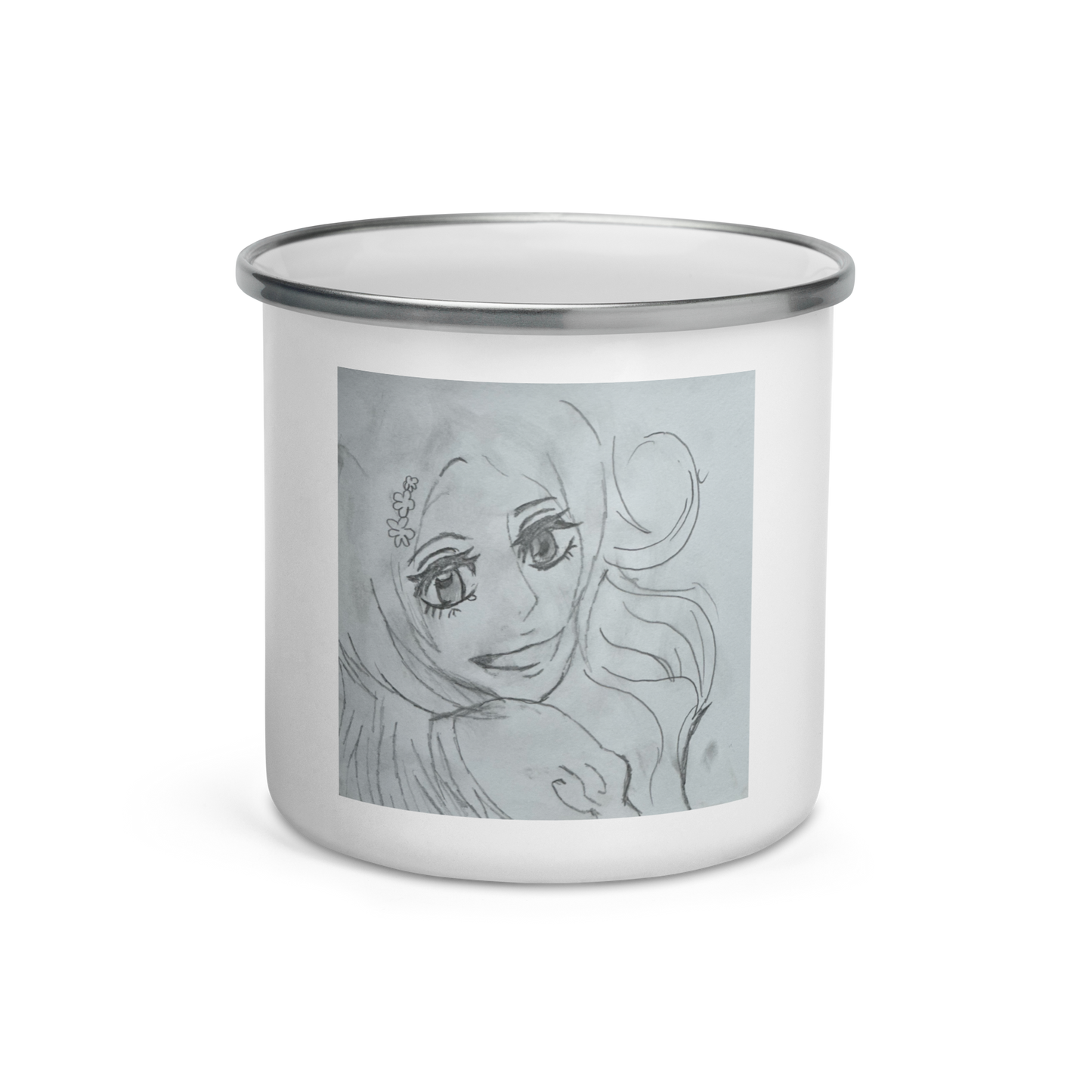 Anime Smiling Girl Inspired Enamel Camping Mug