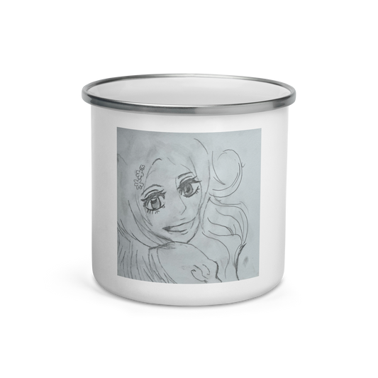 Anime Smiling Girl Inspired Enamel Camping Mug