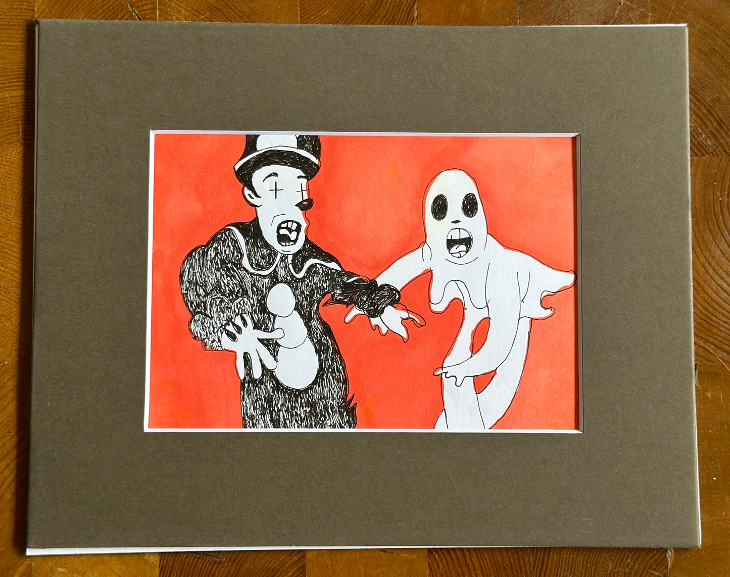 Ghost Clowning Around Original Artwork by Taytem Barth