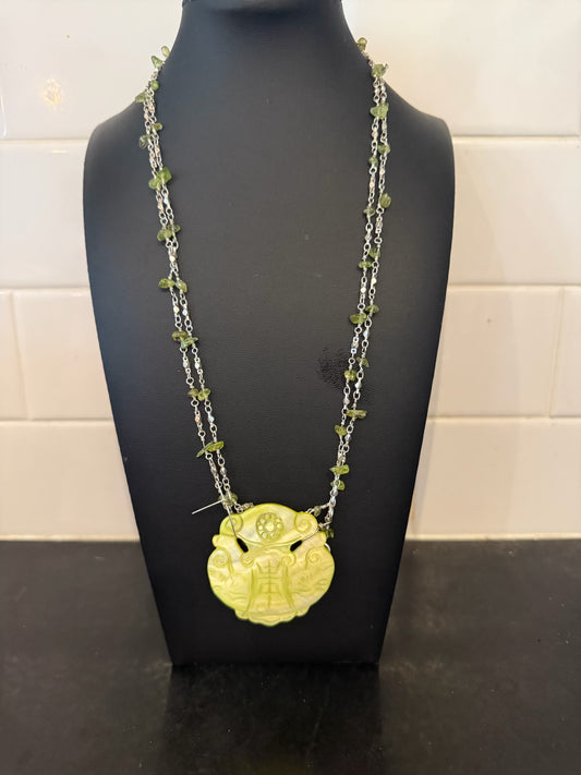 Original Delicate Green Necklace Jewelry by Taytem Barth