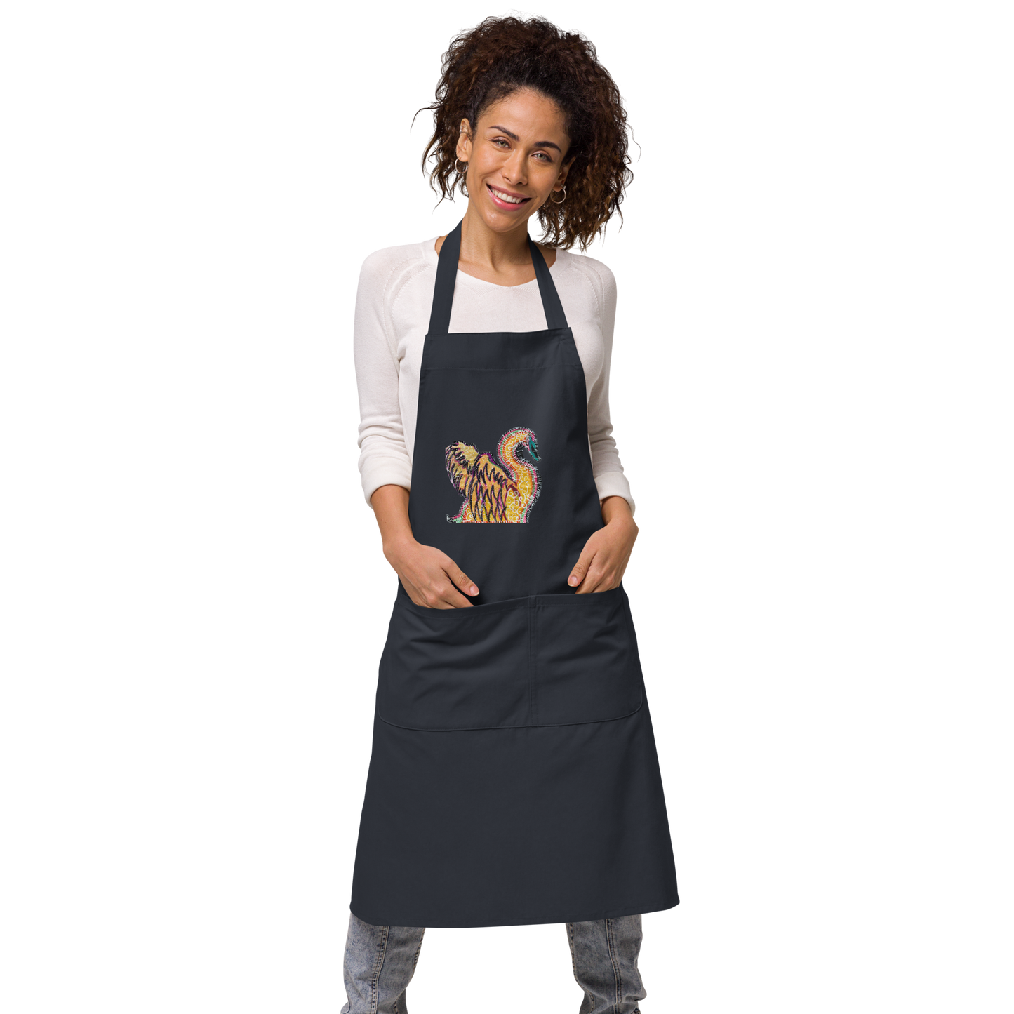 Psychedelic Swan Organic Cotton Apron