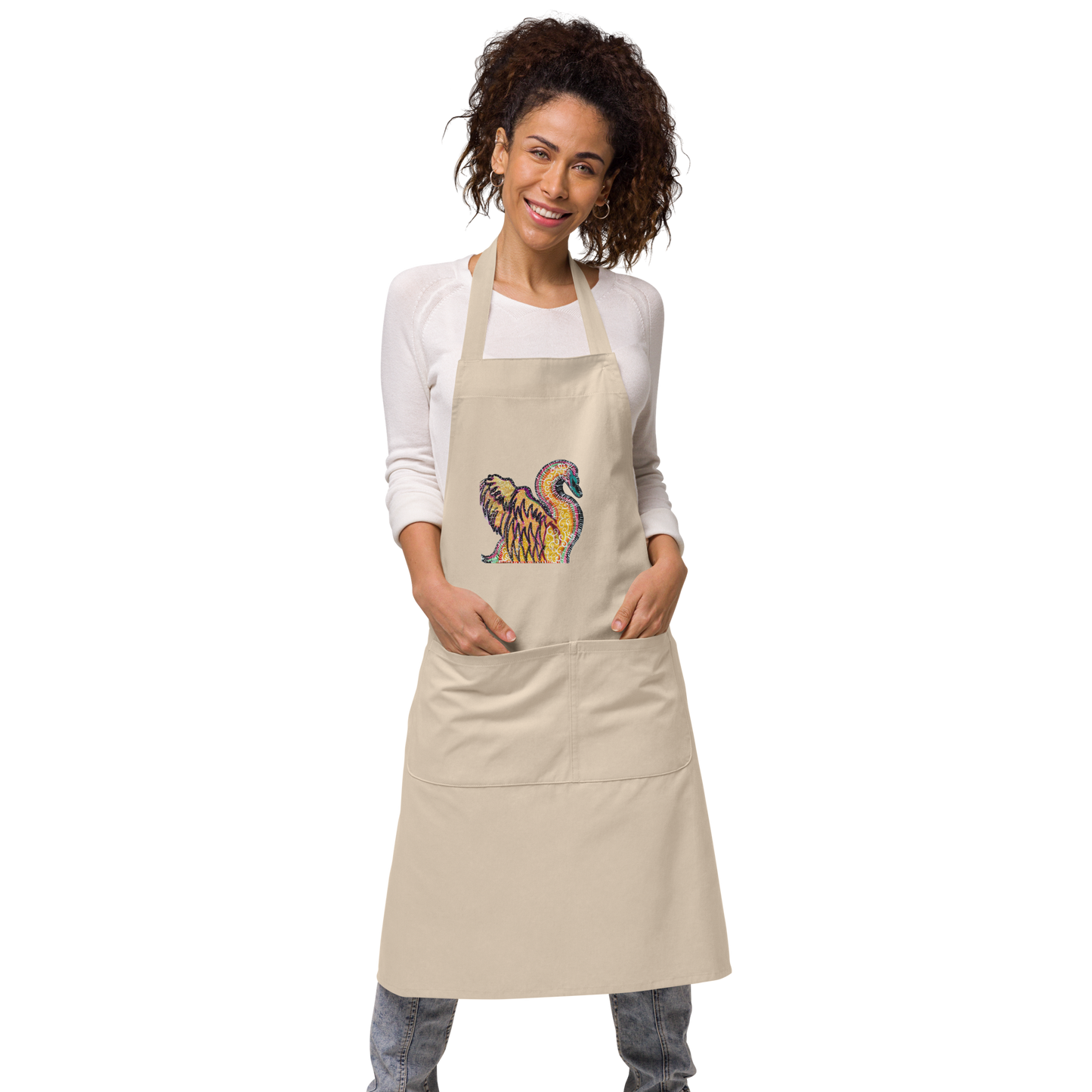 Psychedelic Swan Organic Cotton Apron