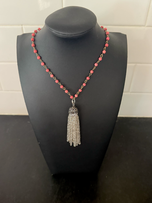 Original Pink Necklace Jewelry with Pendant Designed by Taytem Barth
