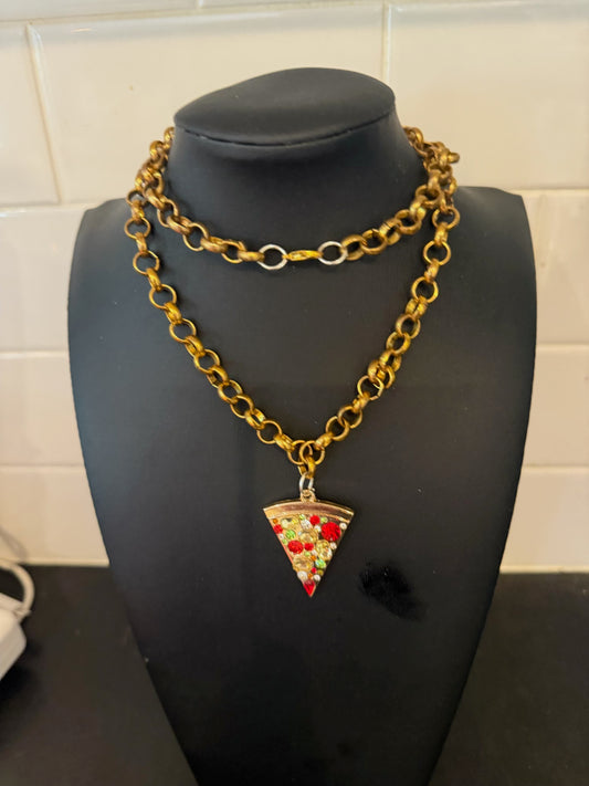 Original Pizza Pendant Necklace Jewelry by Taytem Barth