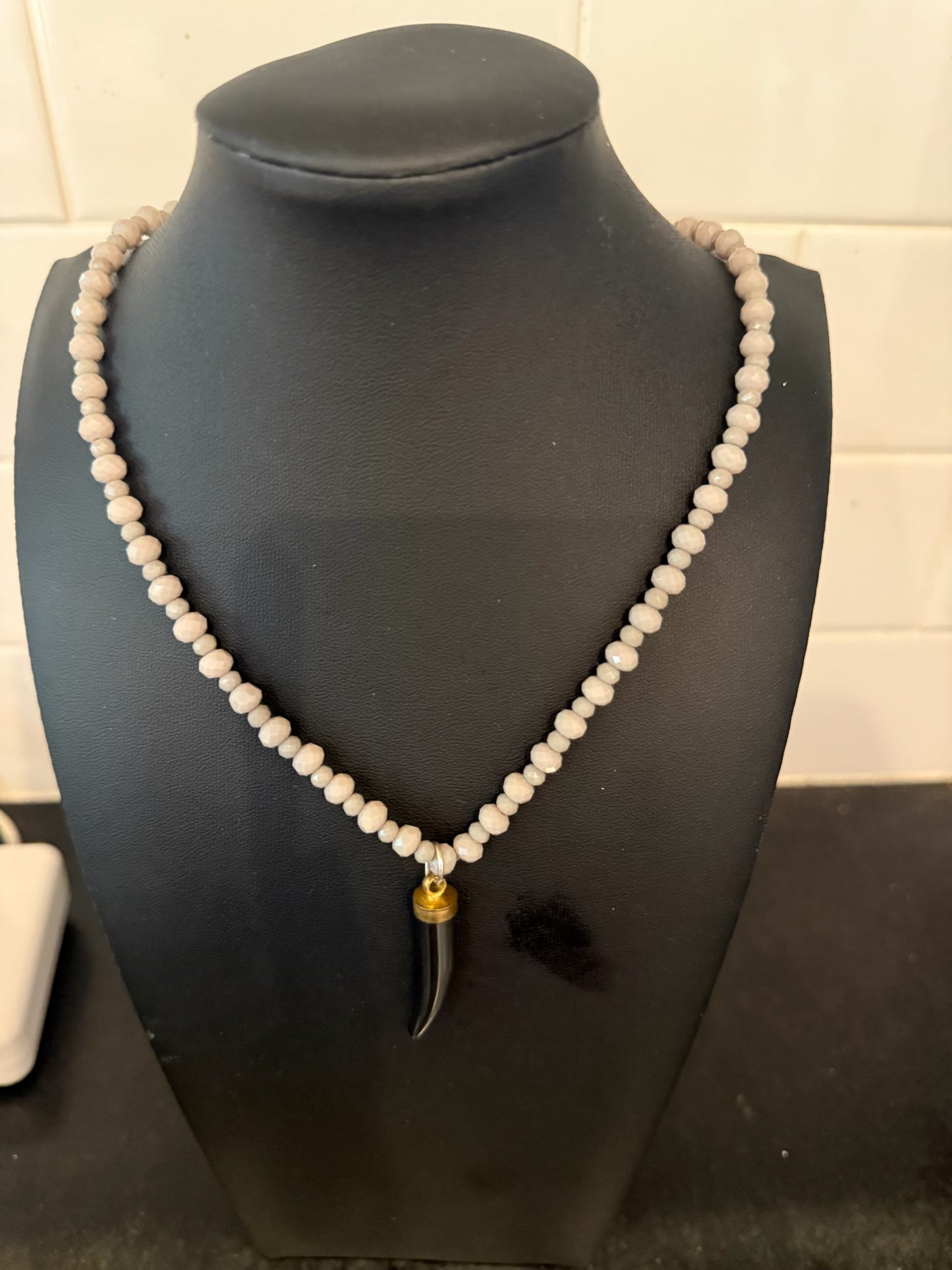 Original Shark Tooth Pendant Necklace Jewelry by Taytem Barth