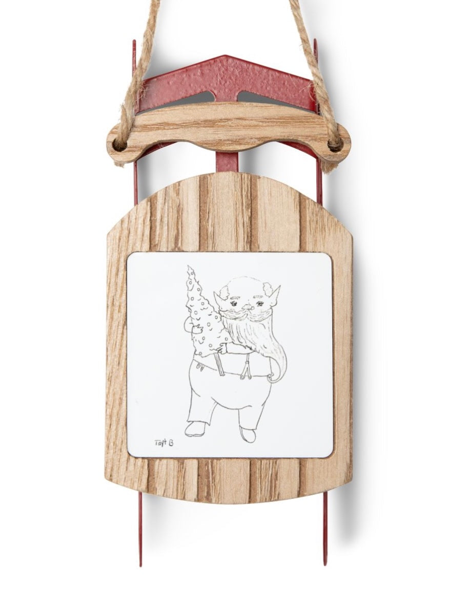 Sled Ornaments Original Artwork by Taytem Barth