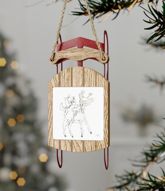 Sled Ornaments Original Artwork by Taytem Barth