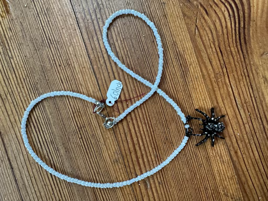 Original Handmade Necklace Scary Spider Jewelry by Taytem Barth