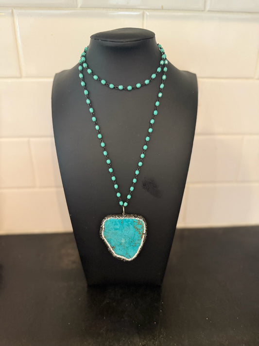 Original Necklace Turquoise Pendant Designed by Taytem Barth
