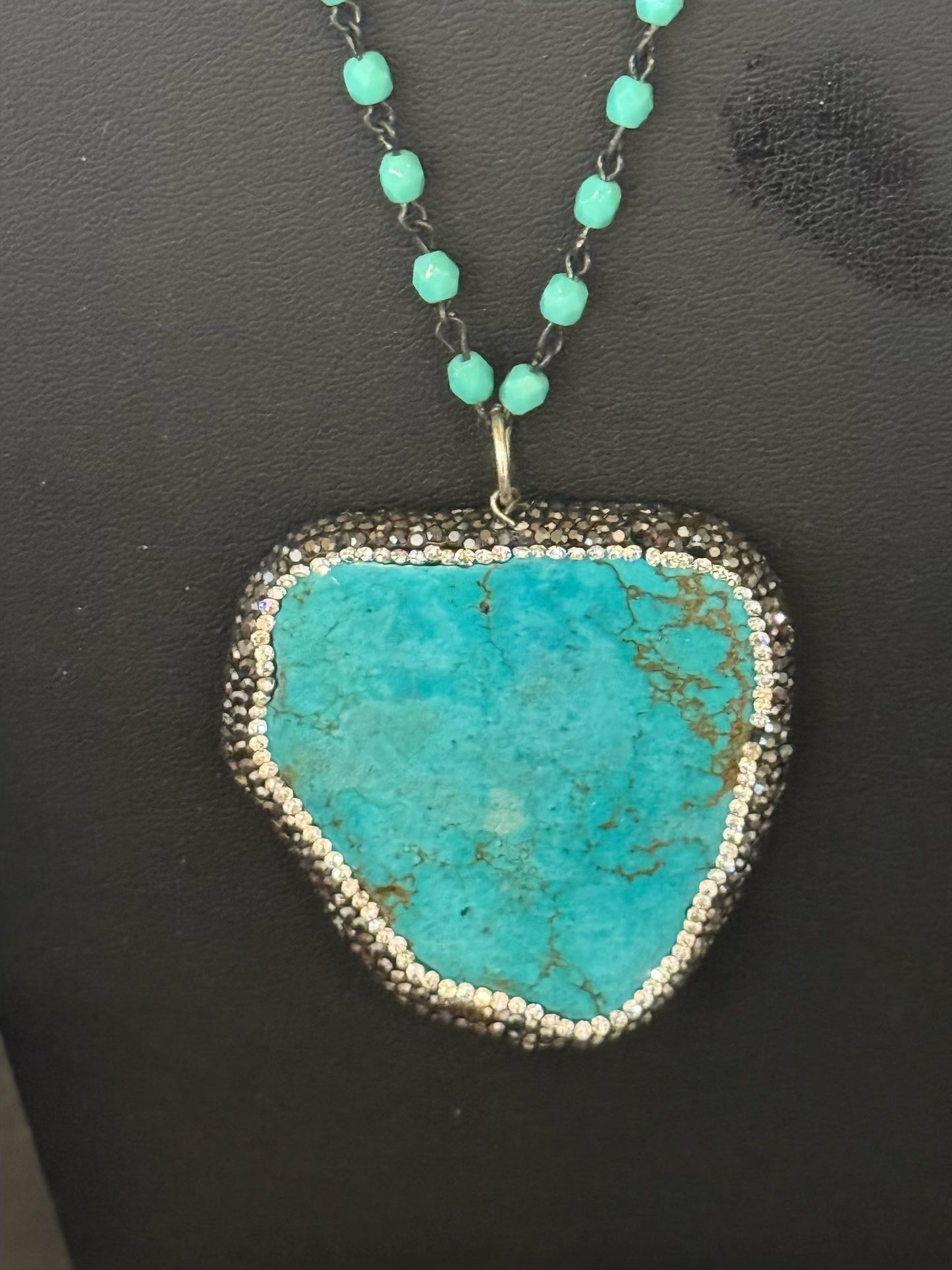 Original Necklace Turquoise Pendant Designed by Taytem Barth