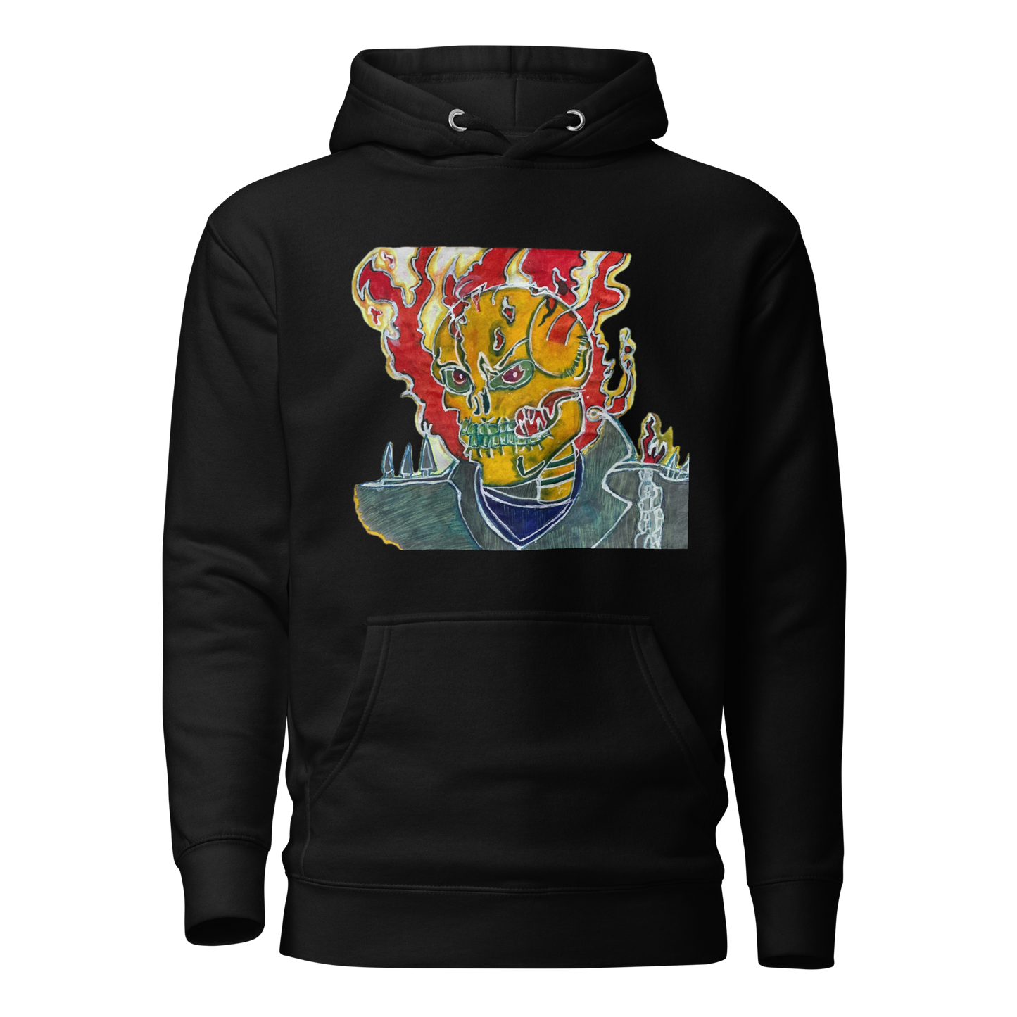 Skeleton On Fire Unisex Hoodie